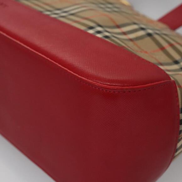 Burberry Nova Check Hand Bag Canvas Beige Red - Picture 14 of 16